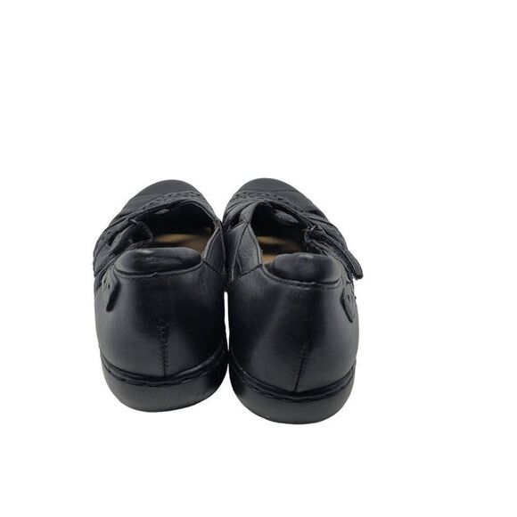 Y2K Clarks Bendables Leather Mary Janes 9.5 Black Flats Dark‎ Academia Comfort - Picture 8 of 11